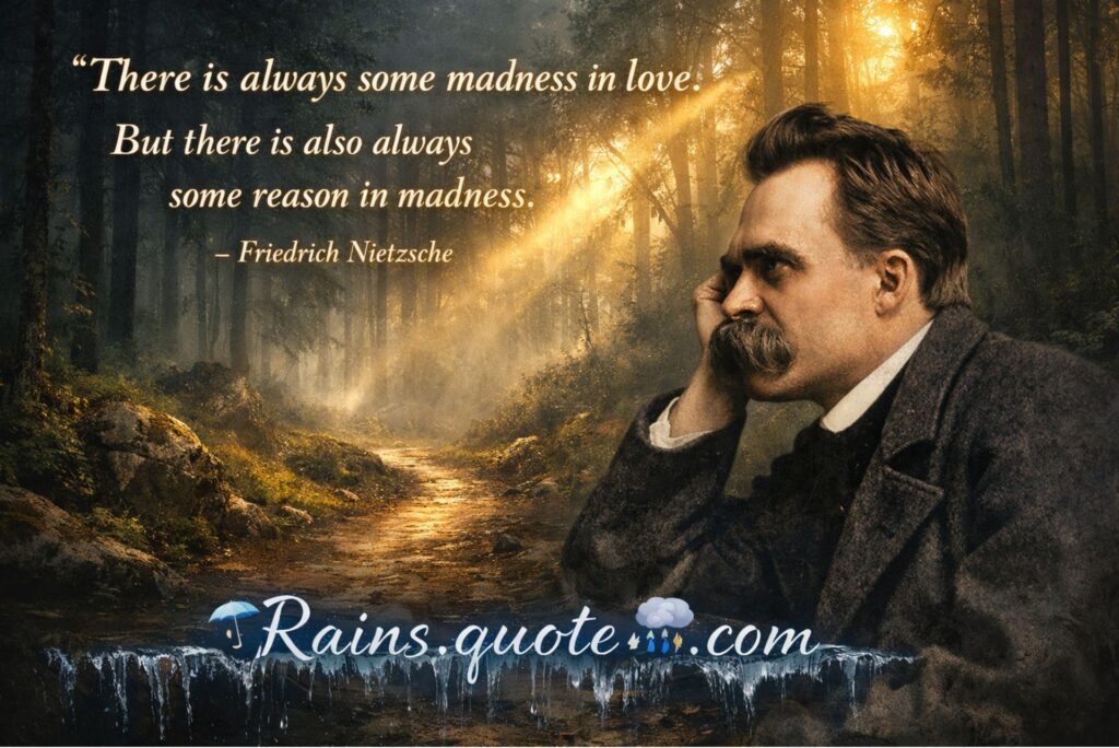 “There is always some madness in love. But there is also always some reason in madness.”
