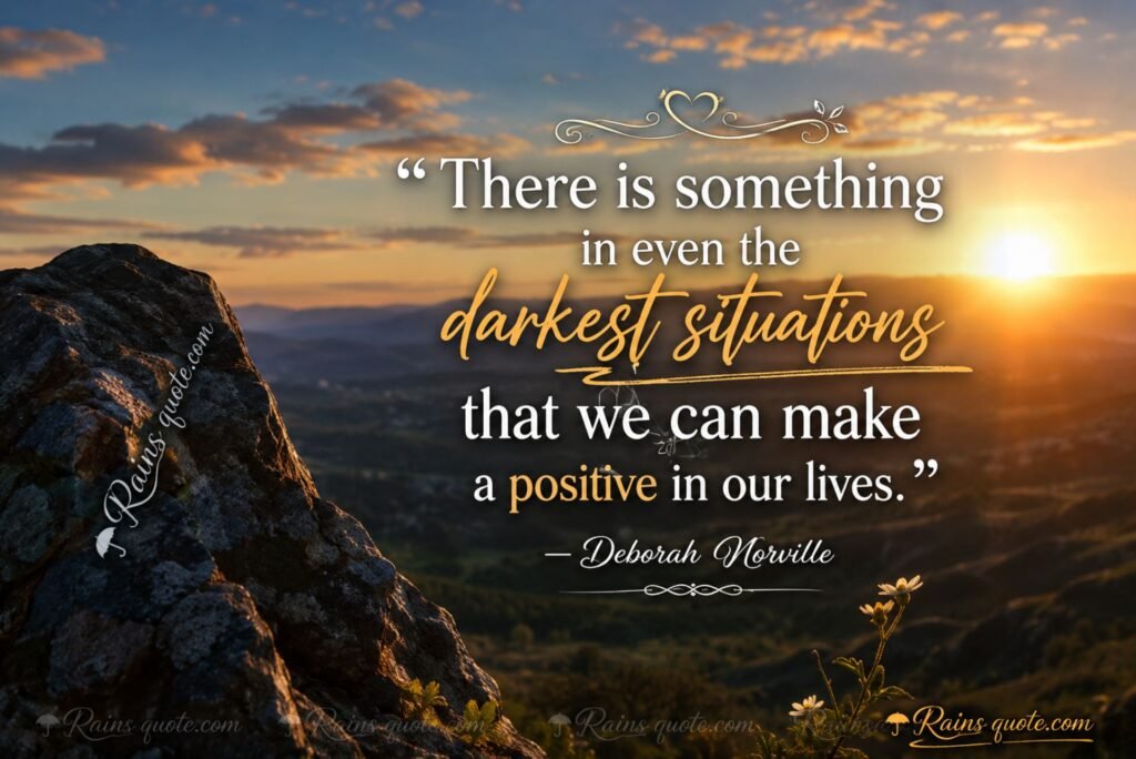 “There is something in even the darkest situations that we can make a positive in our lives.”