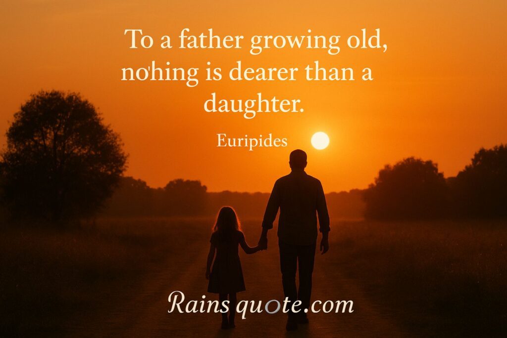 “To a father growing old, nothing is dearer than a daughter.”
