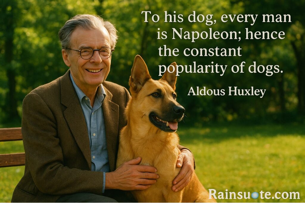 “To his dog, every man is Napoleon; hence the constant popularity of dogs.”