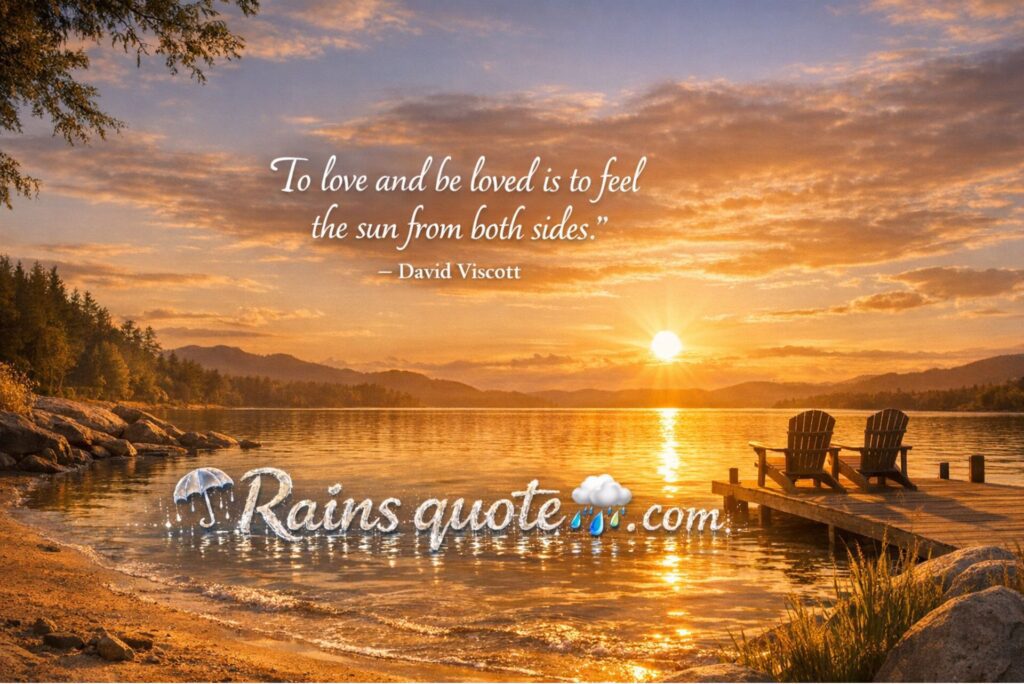 “To love and be loved is to feel the sun from both sides.”