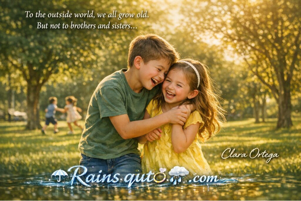 “To the outside world, we all grow old. But not to brothers and sisters…”