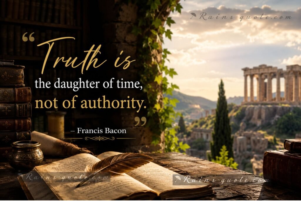 “Truth is the daughter of time, not of authority.”