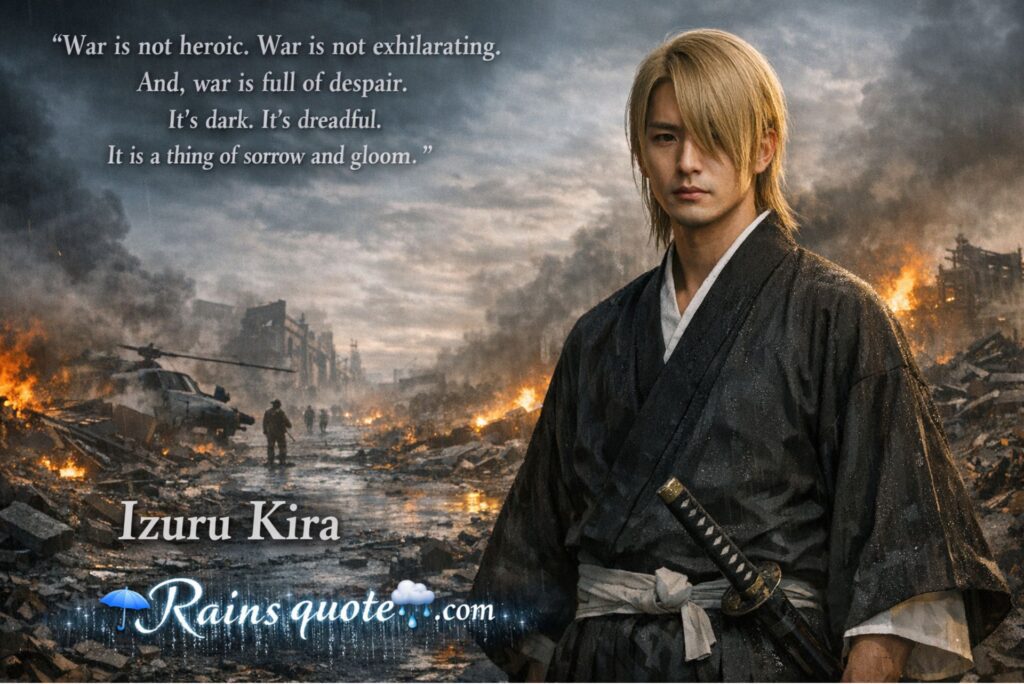 “War is not heroic. War is not exhilarating. And, war is full of despair. It’s dark. It’s dreadful. It is a thing of sorrow and gloom.”