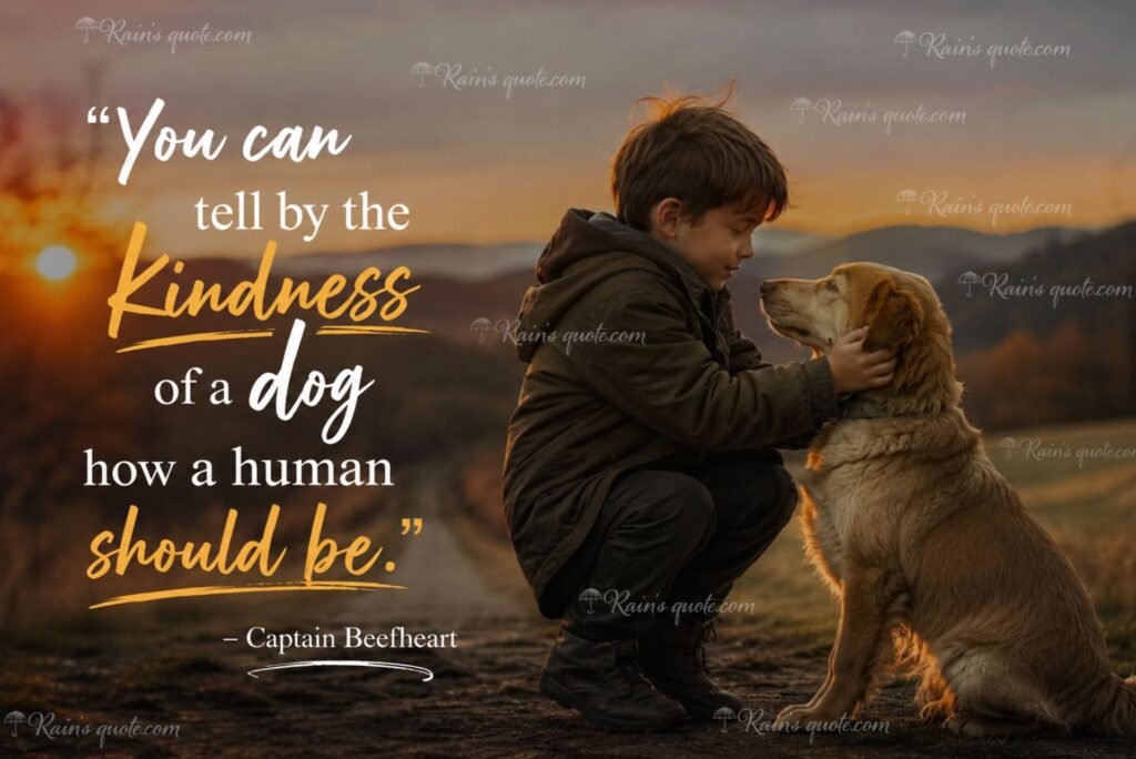 “You can tell by the kindness of a dog how a human should be.”