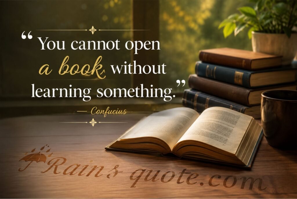 “You cannot open a book without learning something.”