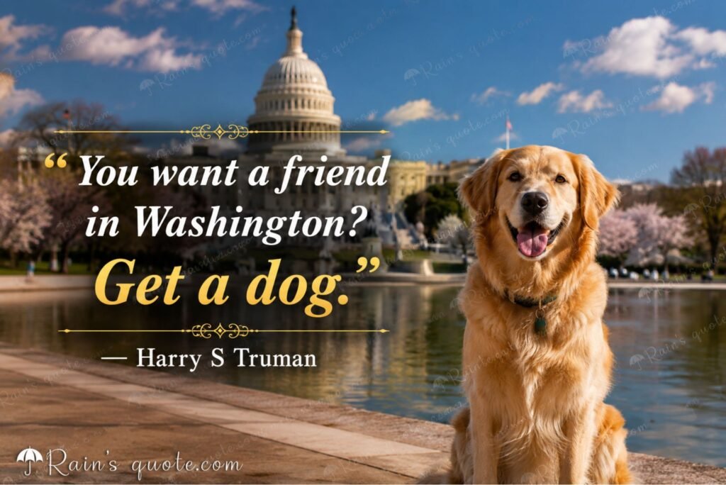 “You want a friend in Washington? Get a dog.”