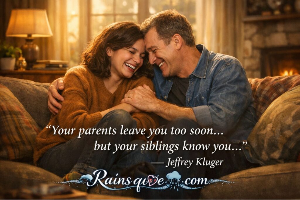 “Your parents leave you too soon… but your siblings know you…”
