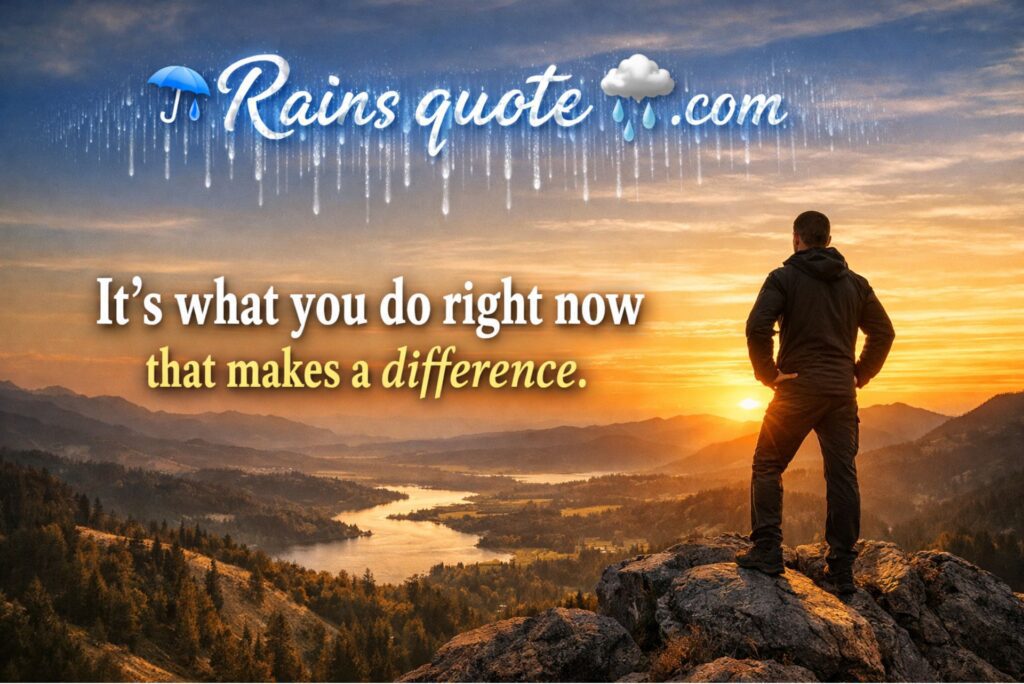 “It’s what you do right now that makes a difference.”