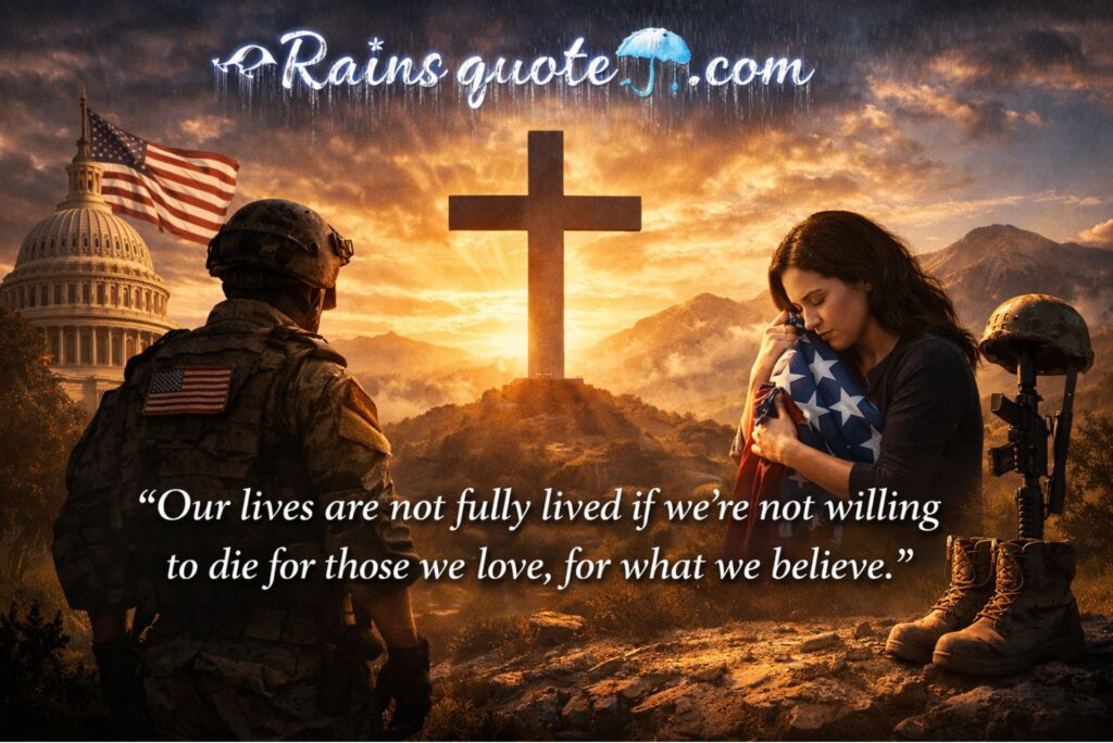 “Our lives are not fully lived if we’re not willing to die for those we love, for what we believe.”