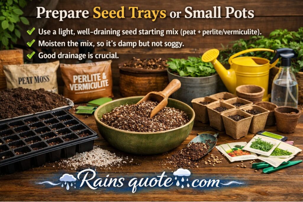 Prepare Seed Trays or Small Pots
