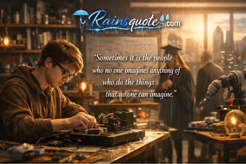 “Sometimes it is the people who no one imagines anything of who do the things that no one can imagine.”