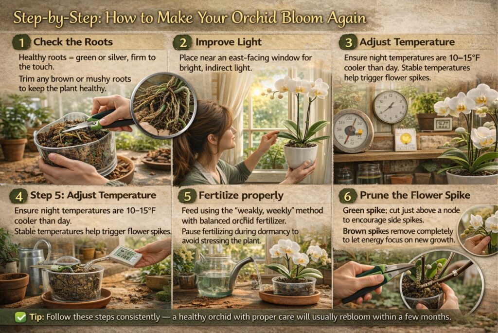 Step-by-Step: How to Make Your Orchid Bloom Again