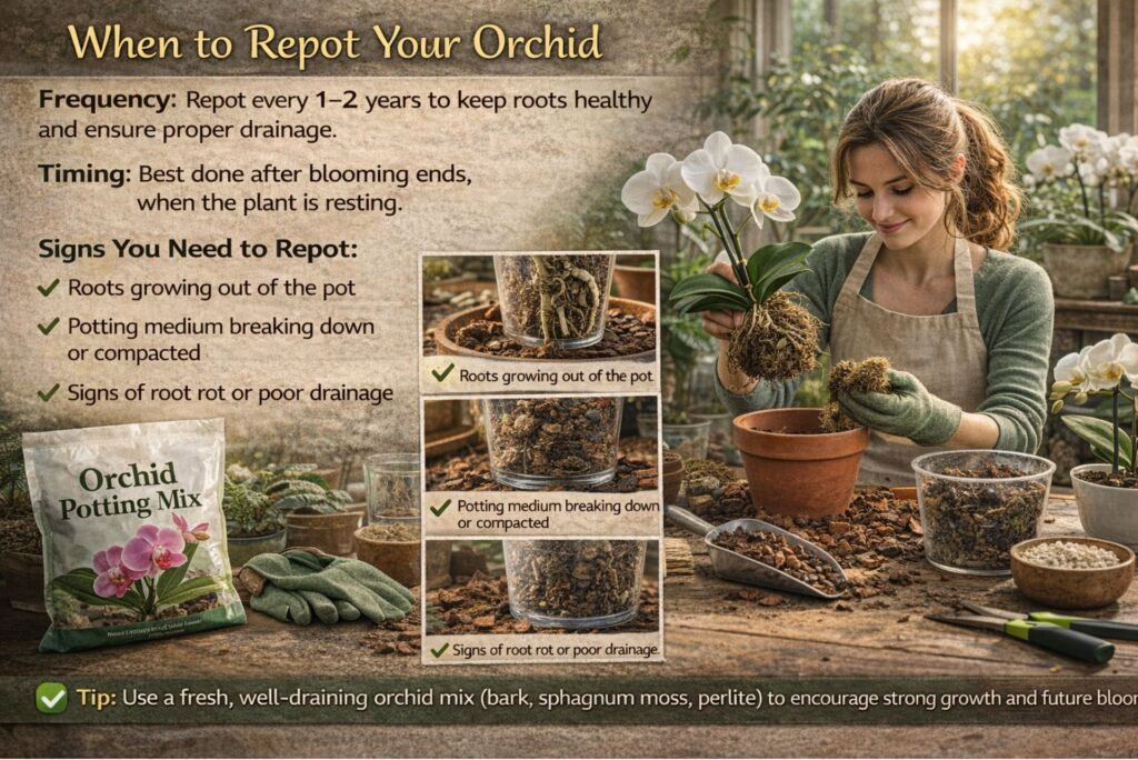 🌸 When to Repot Your Orchid
