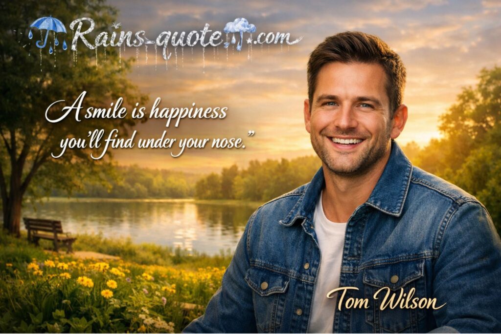 “A smile is happiness you’ll find under your nose.”