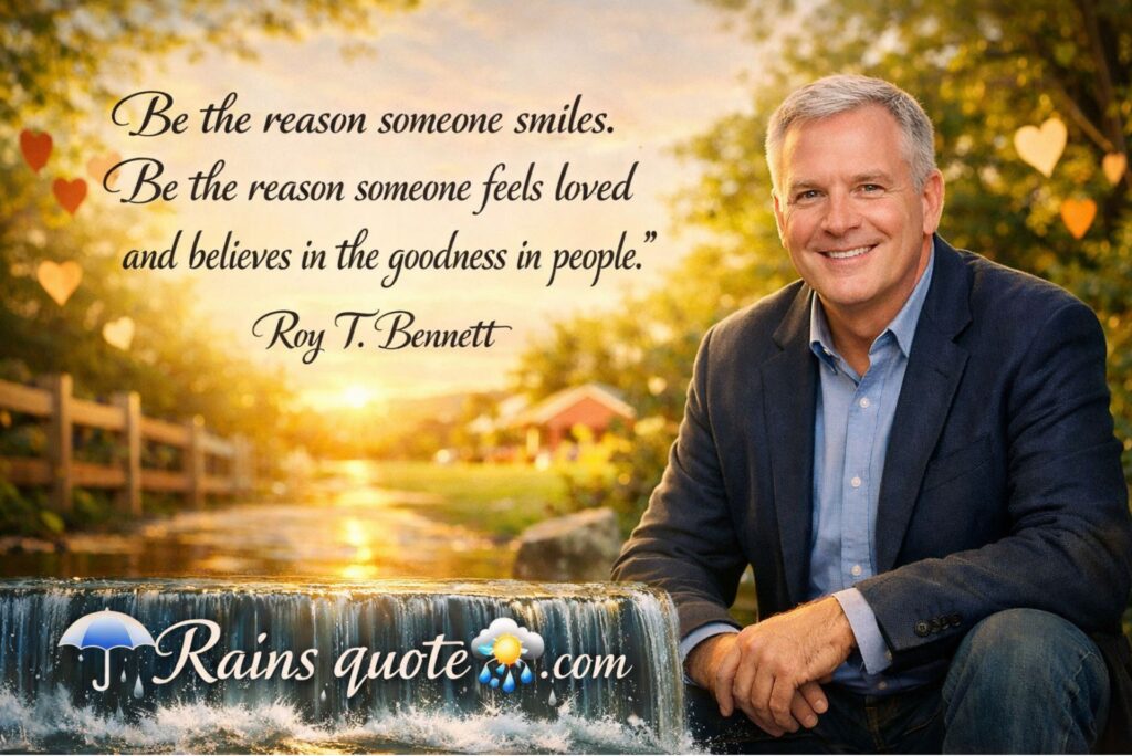 “Be the reason someone smiles. Be the reason someone feels loved and believes in the goodness in people.”