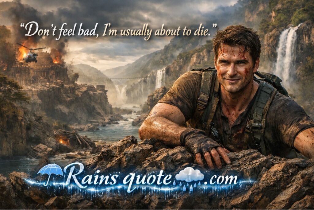 “Don't feel bad, I'm usually about to die.”