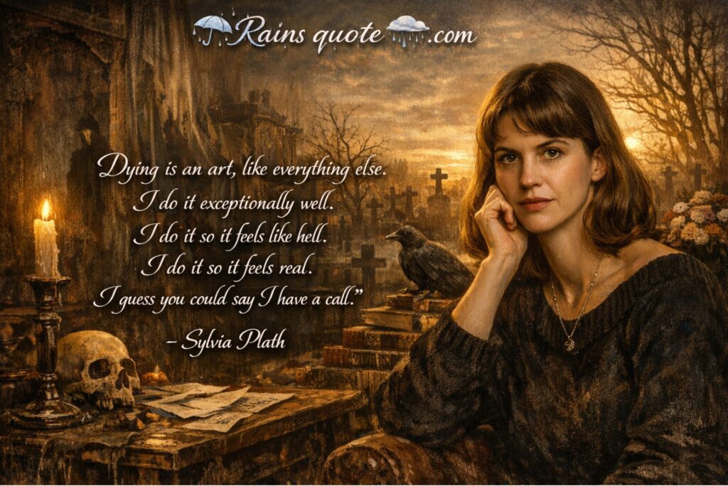 “Dying is an art, like everything else. I do it exceptionally well. I do it so it feels like hell. I do it so it feels real. I guess you could say I have a call.”