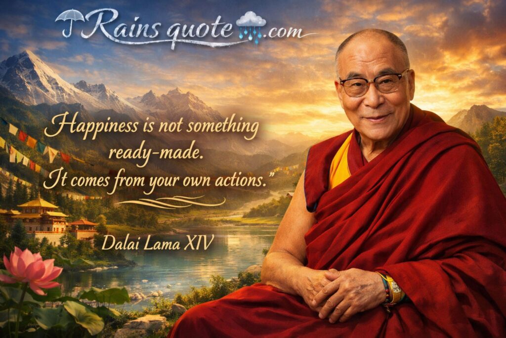 “Happiness is not something ready-made. It comes from your own actions.”