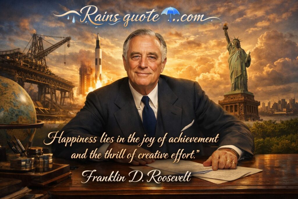 “Happiness lies in the joy of achievement and the thrill of creative effort.”