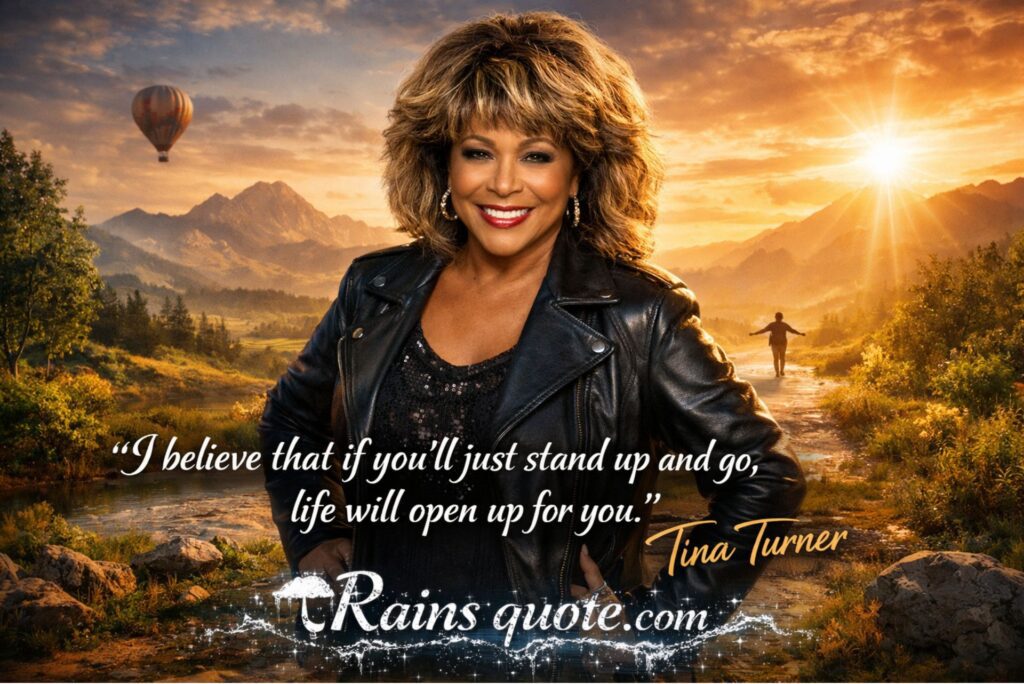 “I believe that if you’ll just stand up and go, life will open up for you.”