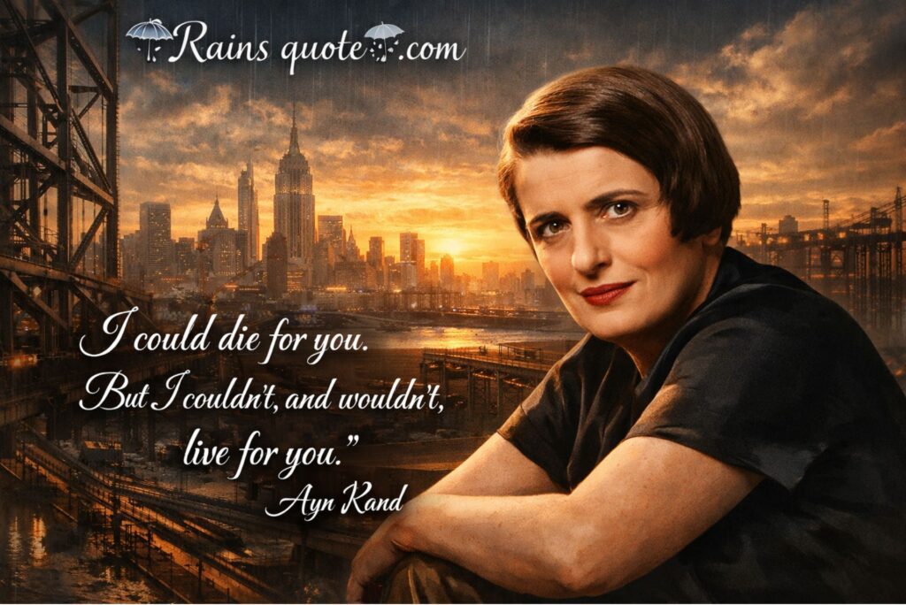 “I could die for you. But I couldn't, and wouldn't, live for you.”