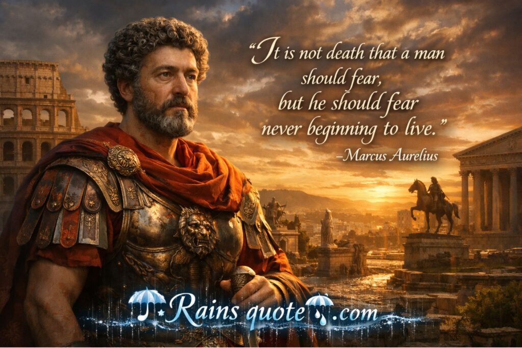 “It is not death that a man should fear, but he should fear never beginning to live.”