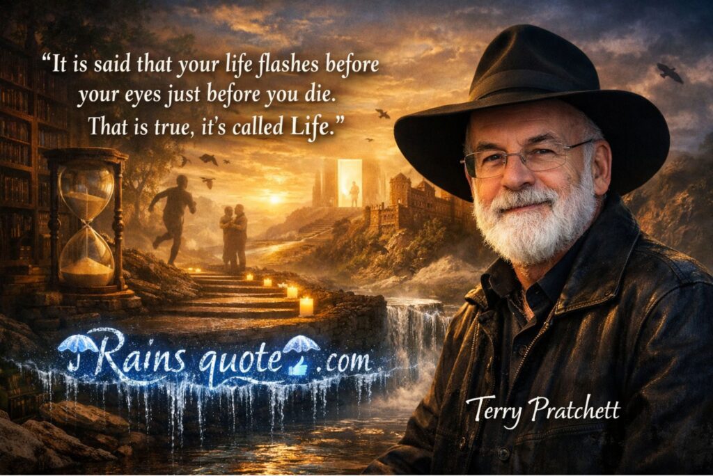 “It is said that your life flashes before your eyes just before you die. That is true, it's called Life.”