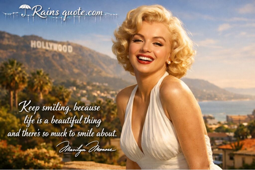 “Keep smiling, because life is a beautiful thing and there’s so much to smile about.”