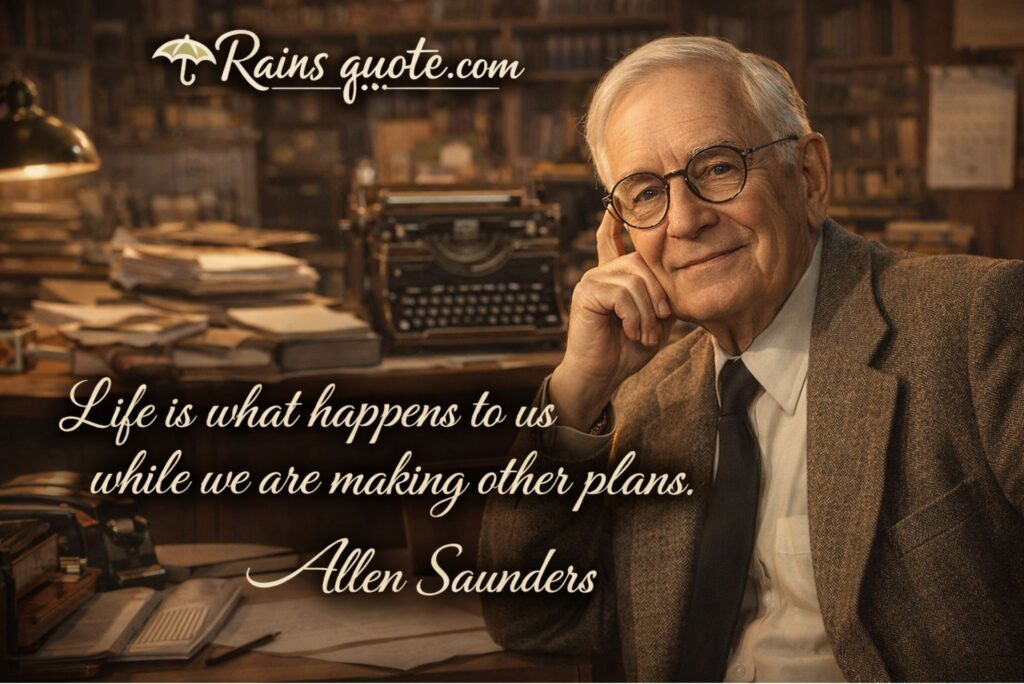 “Life is what happens to us while we are making other plans.”