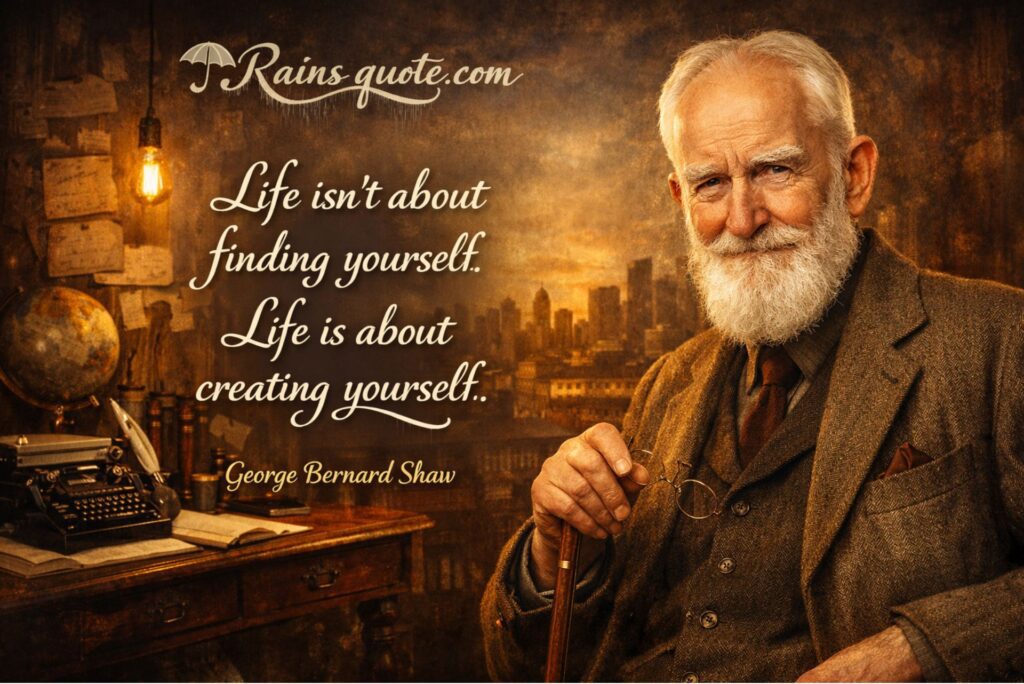 “Life isn't about finding yourself. Life is about creating yourself.”