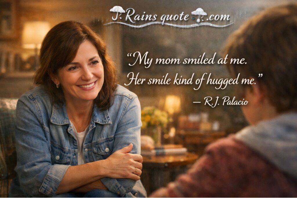 “My mom smiled at me. Her smile kind of hugged me.”