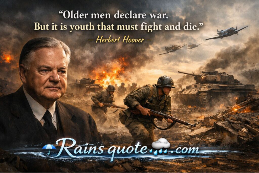 “Older men declare war. But it is youth that must fight and die.”