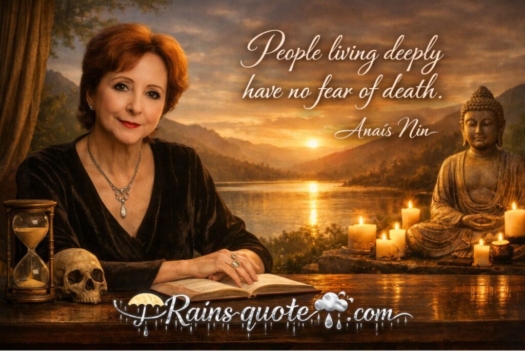 “People living deeply have no fear of death.”