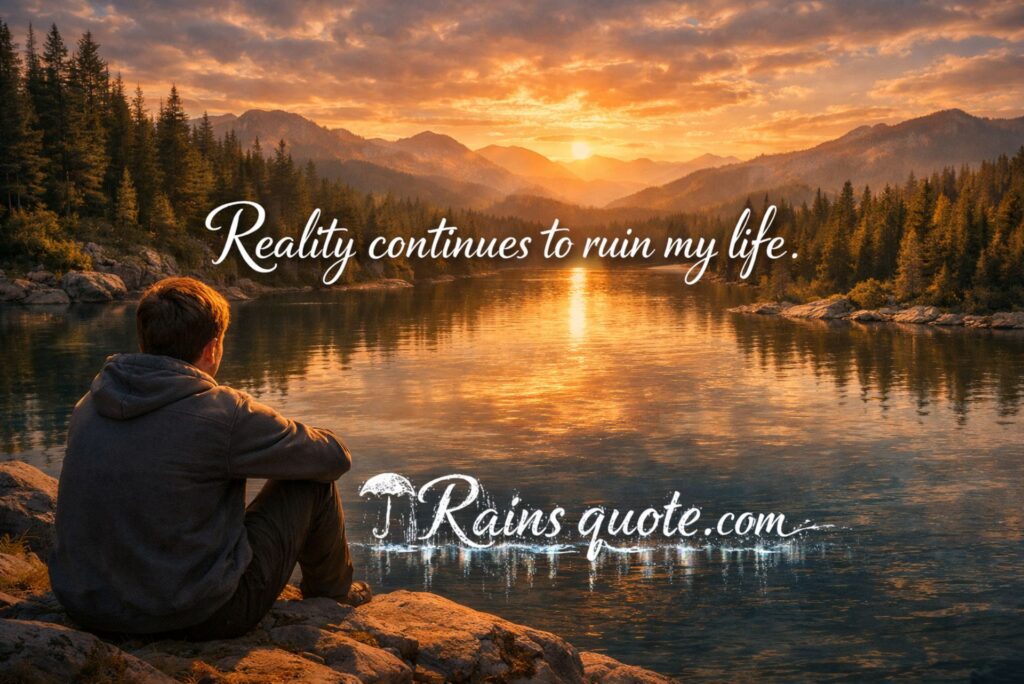 “Reality continues to ruin my life.”