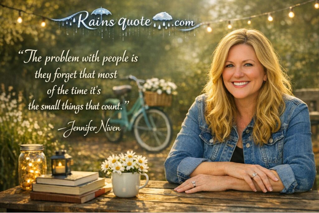 “The problem with people is they forget that most of the time it's the small things that count.”