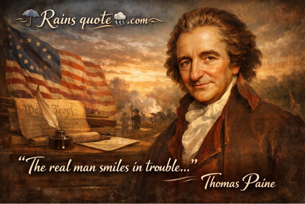 “The real man smiles in trouble…”