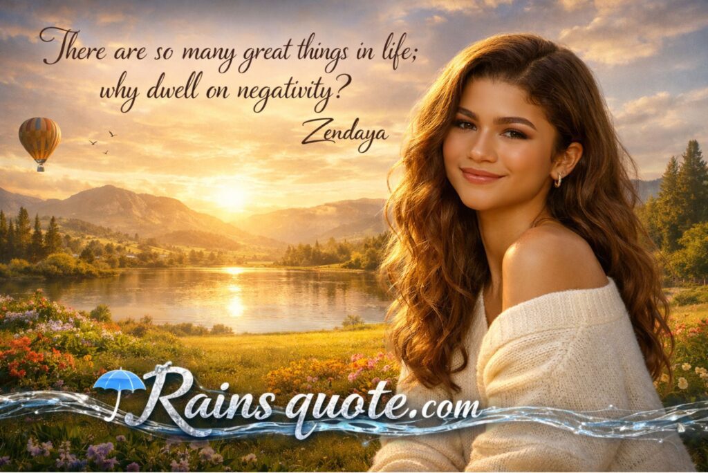 “There are so many great things in life; why dwell on negativity?”