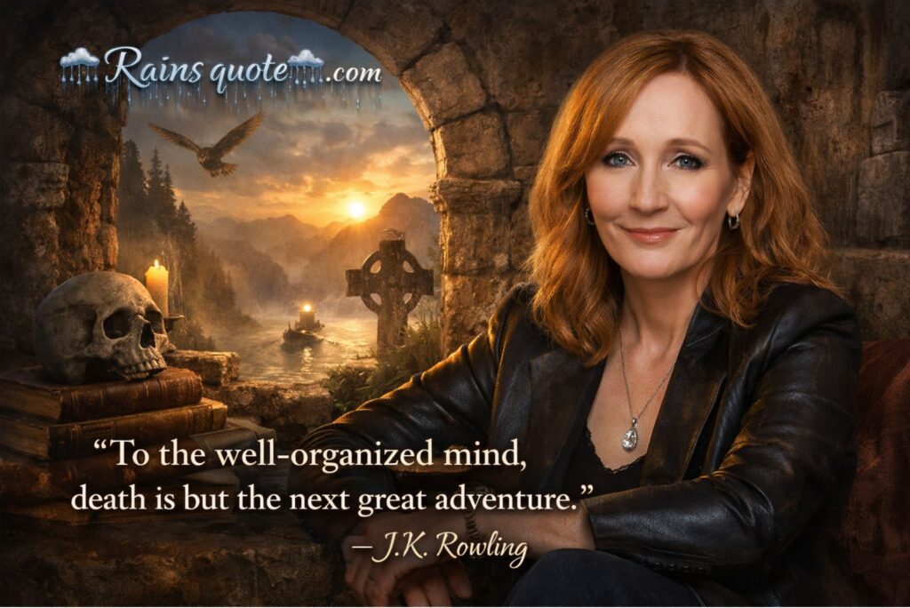 “To the well-organized mind, death is but the next great adventure.”