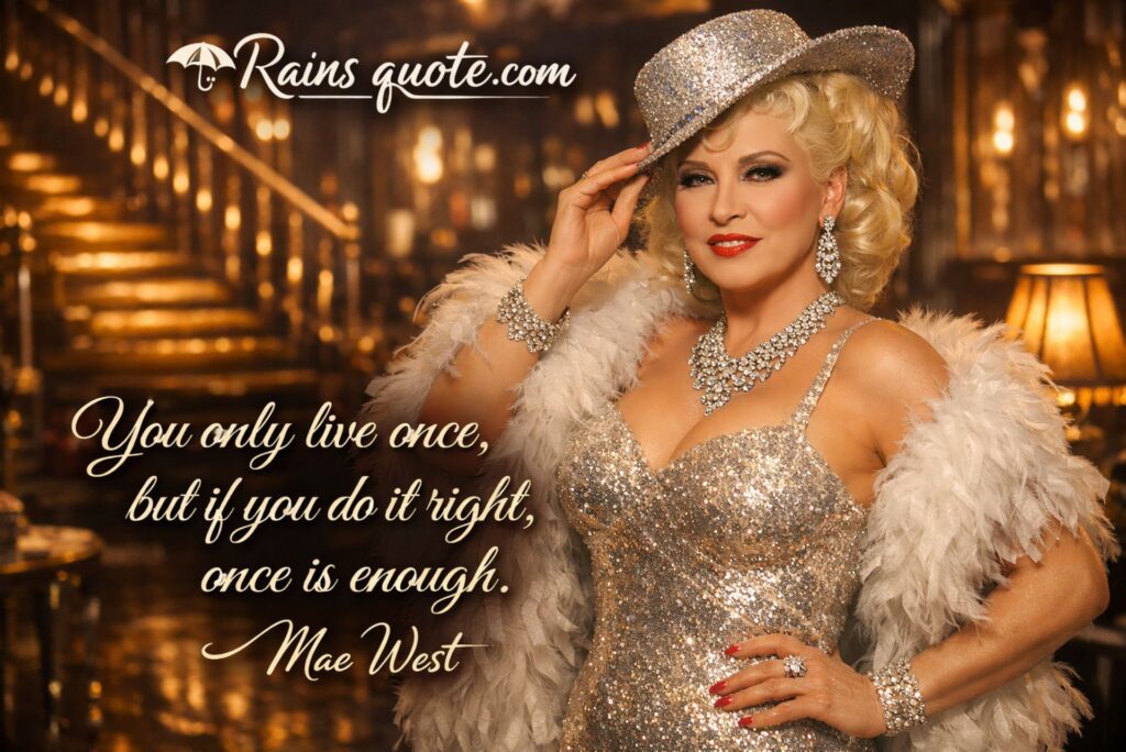 “You only live once, but if you do it right, once is enough.”