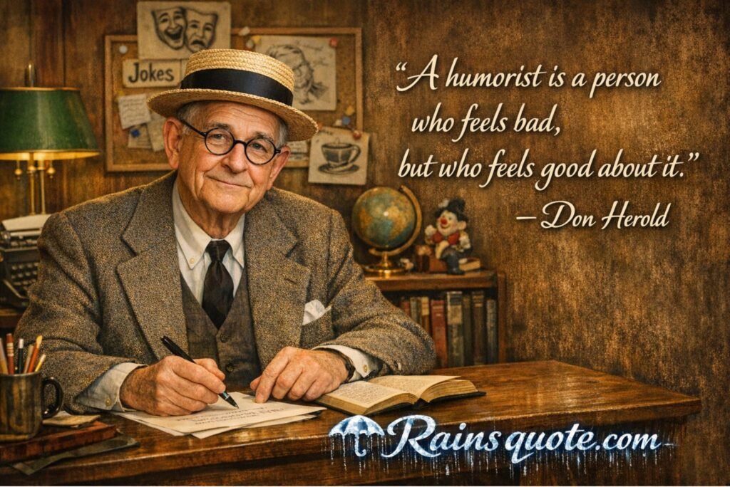 “A humorist is a person who feels bad, but who feels good about it.”