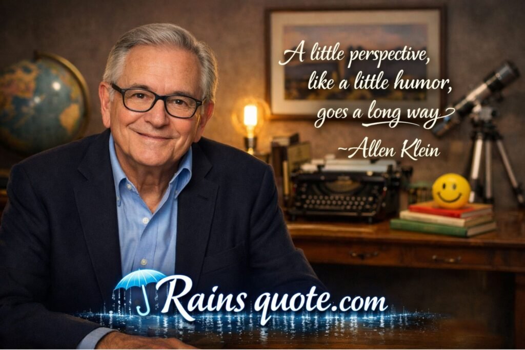 “A little perspective, like a little humor, goes a long way.”