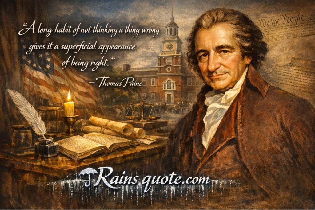 “A long habit of not thinking a thing wrong gives it a superficial appearance of being right.”