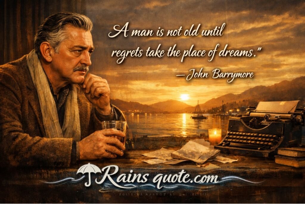 A man is not old until regrets take the place of dreams.”