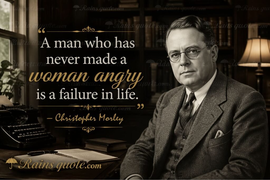 “A man who has never made a woman angry is a failure in life.”