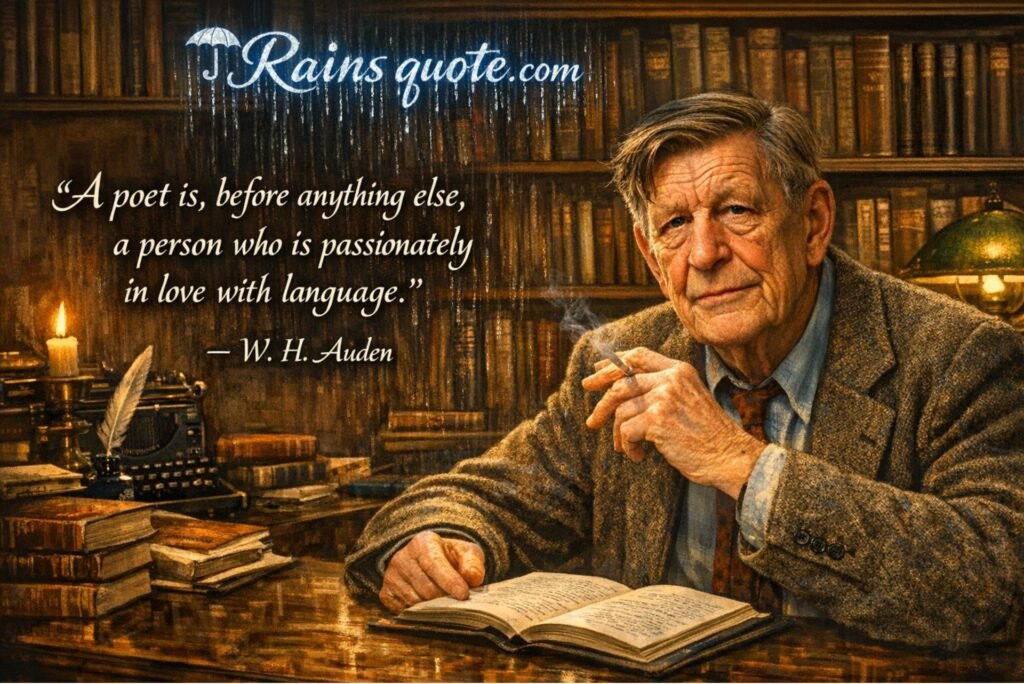 “A poet is, before anything else, a person who is passionately in love with language.”