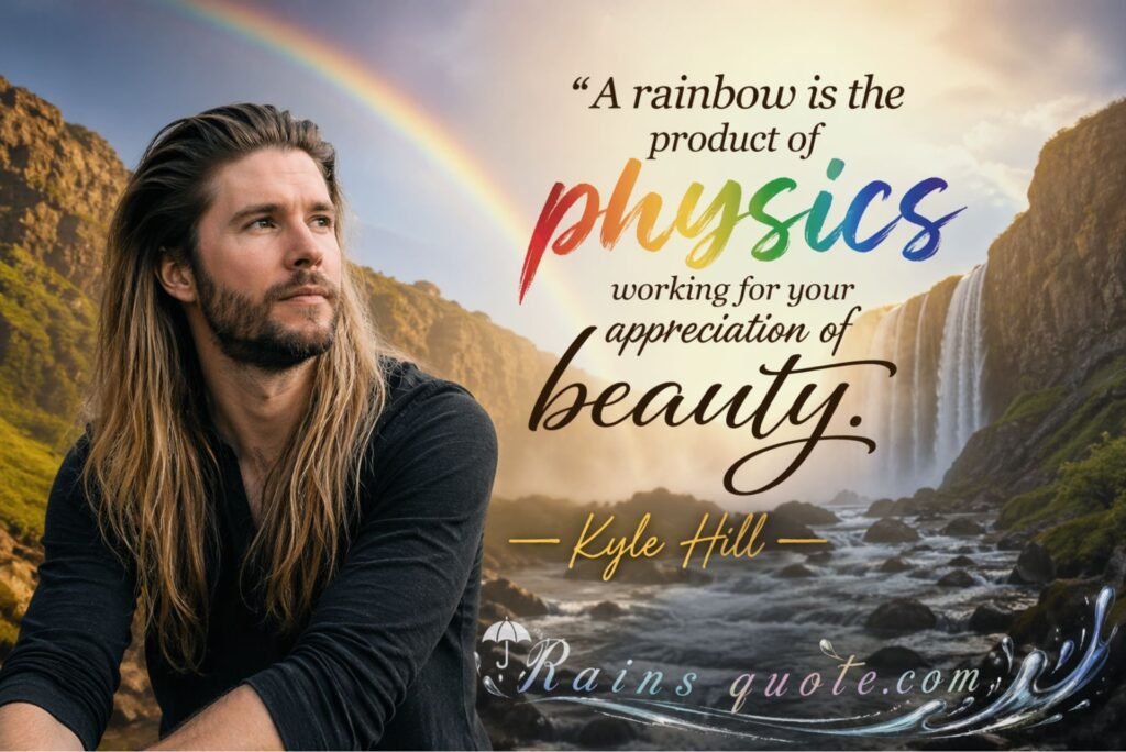 “A rainbow is the product of physics working for your appreciation of beauty.”