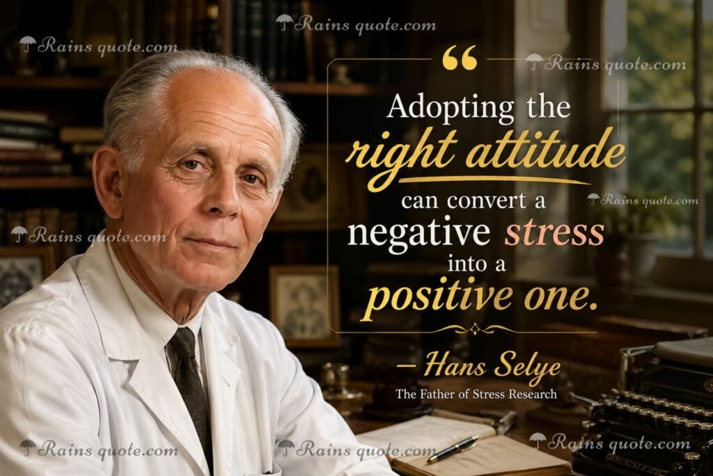 “Adopting the right attitude can convert a negative stress into a positive one.”