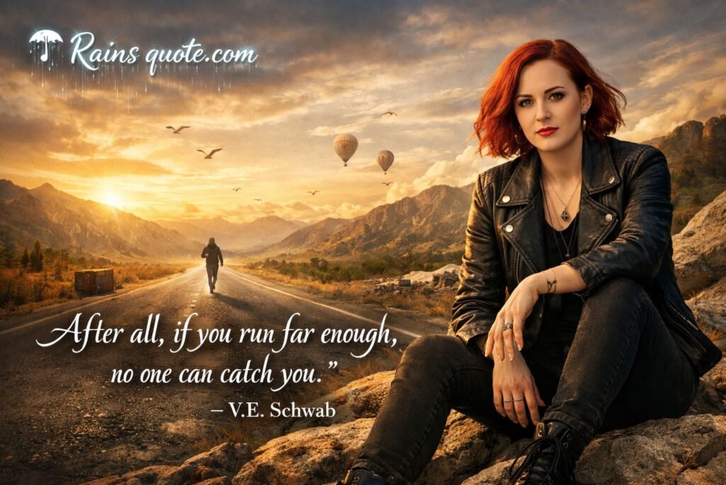 “After all, if you run far enough, no one can catch you.”