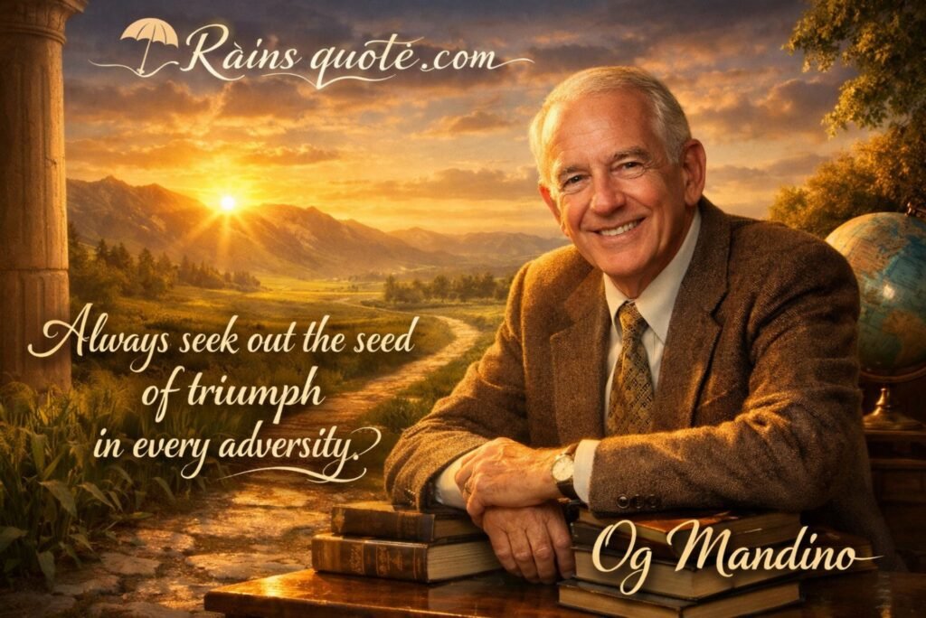 “Always seek out the seed of triumph in every adversity.”